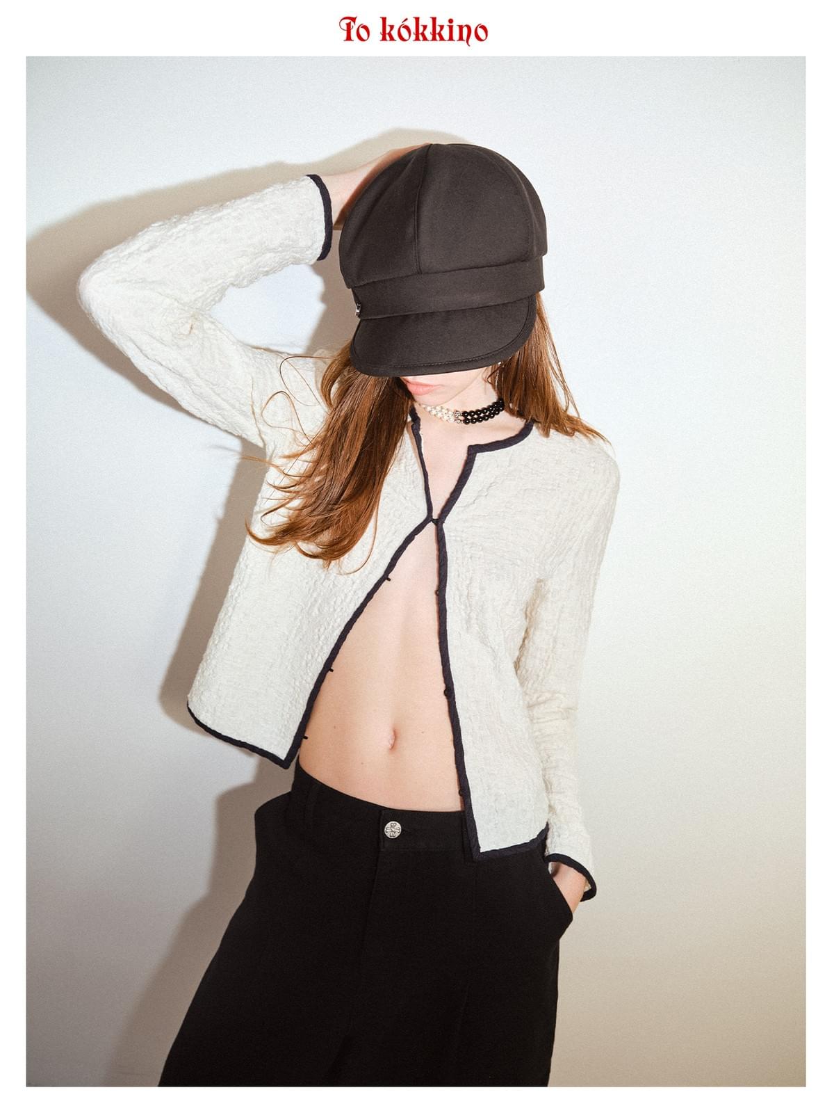 tokokkino「White Night」Black and White French Cardigan