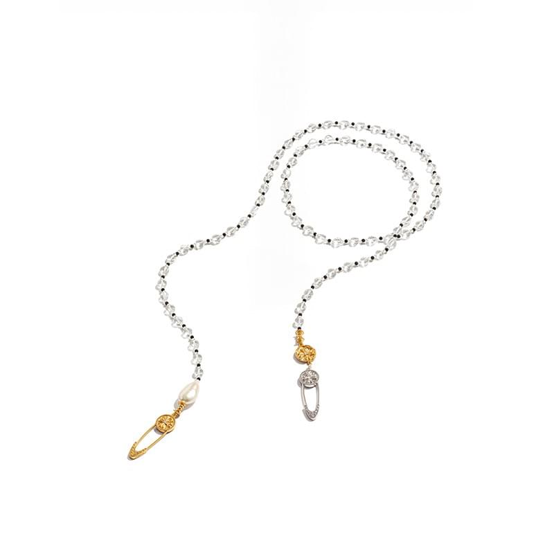 tokokkino「Weightlessness Night Flight」Gold and Silver Twined Crystal Long Chain