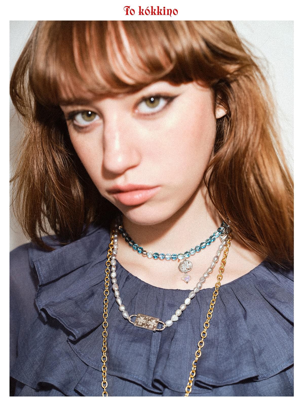 tokokkino「Tide's Edge」Phantom 925 Silver Crystal Retro Pendant Bracelet*Eternal Series