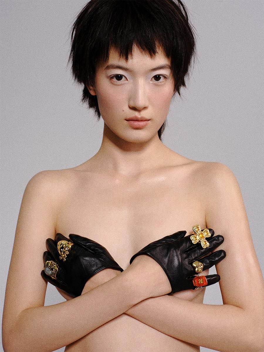 Tokokkino * gold-burning vintage heart bow ring