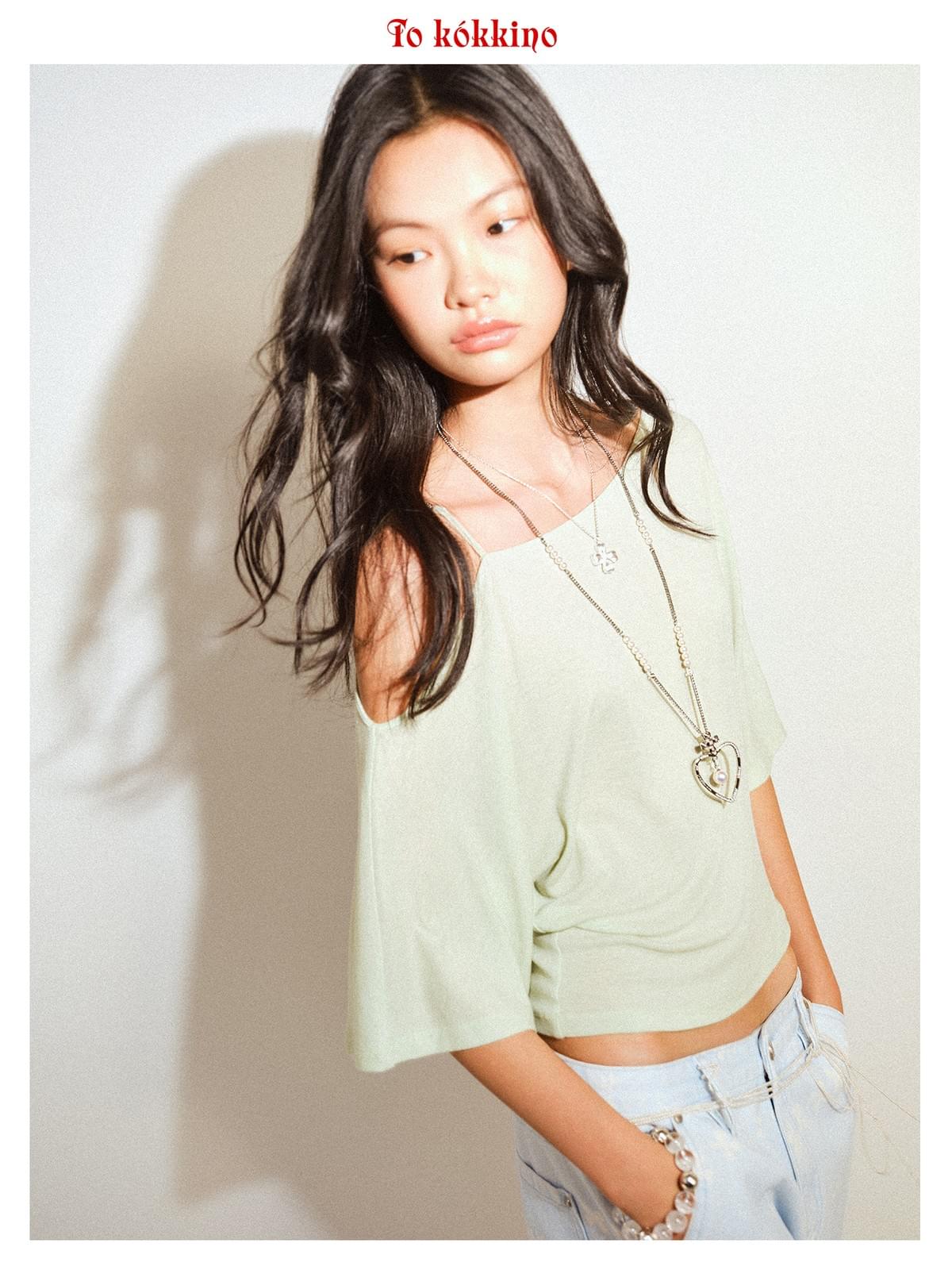 tokokkino「Deviation」Single-Shoulder Wool T-Shirt