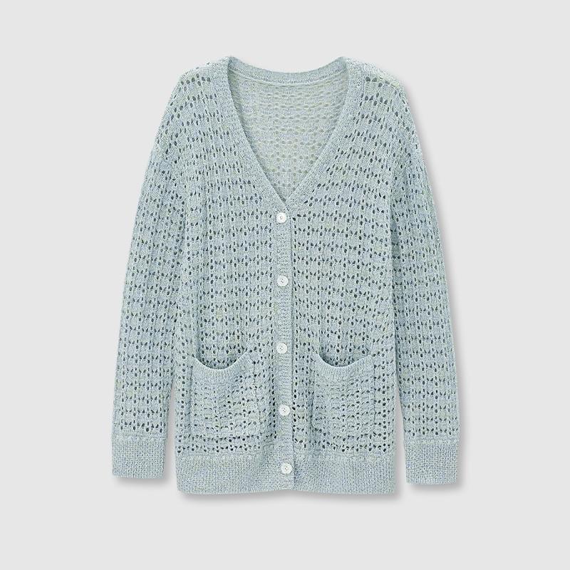 tokokkino 'Blue Note Mooring' Knit Linen Cardigan