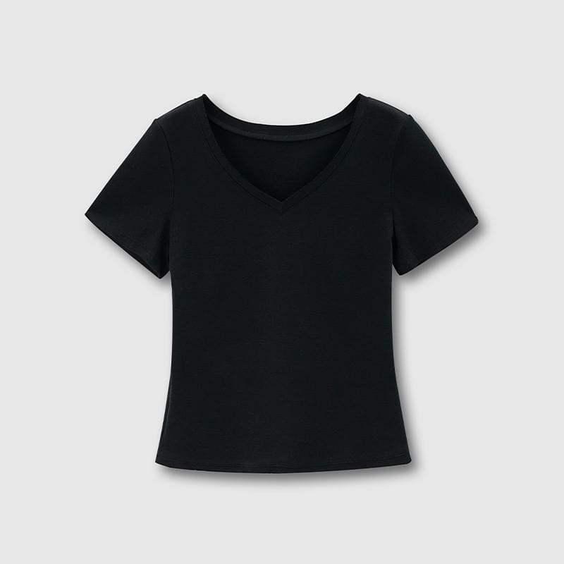 tokokkino「Anchor Point」Mulberry Silk Cotton V-neck Short Sleeve