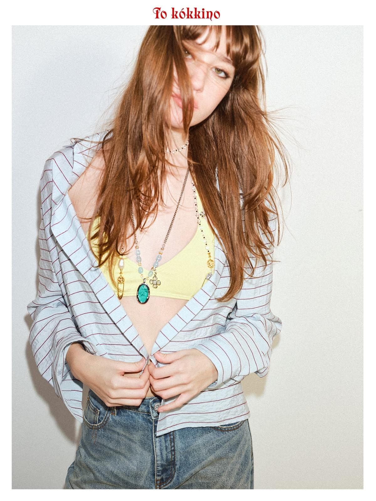 tokokkino「Weightlessness Night Flight」Gold and Silver Twined Crystal Long Chain