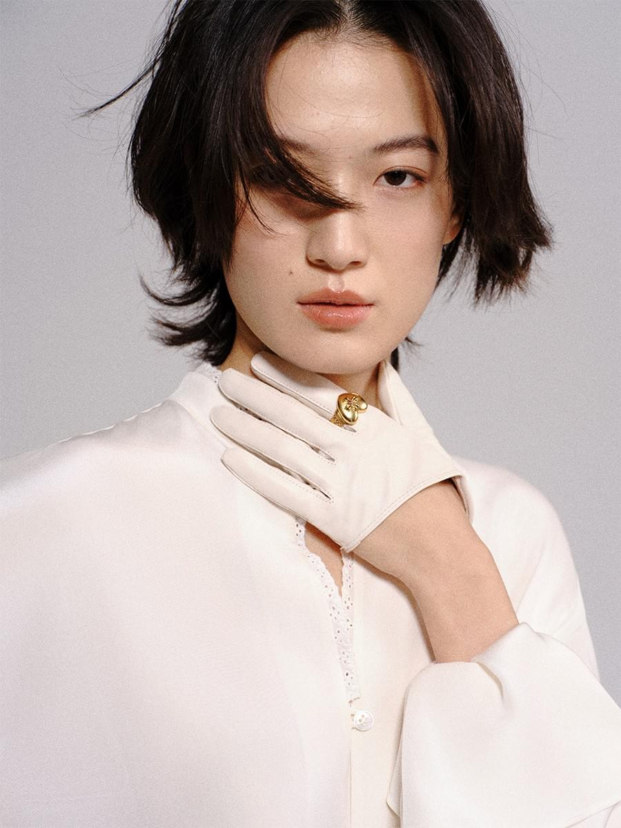 Tokokkino * gold-burning vintage heart bow ring