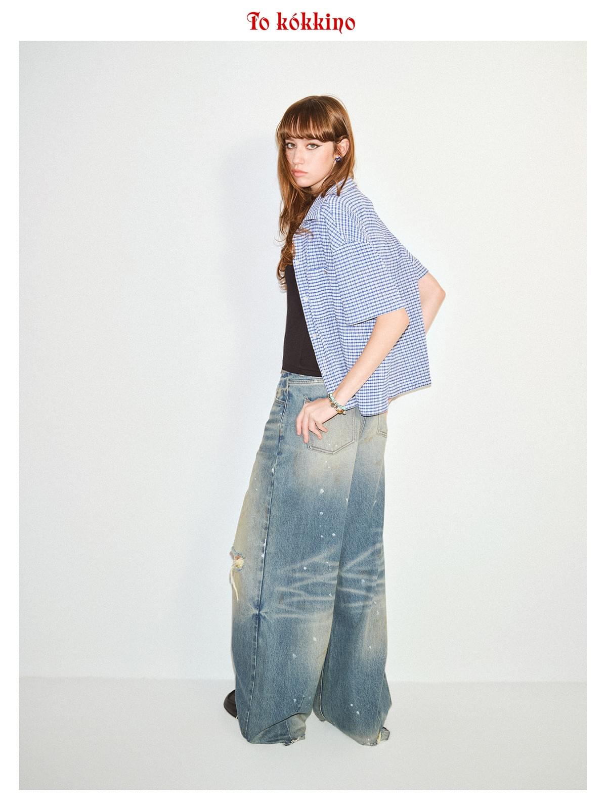 tokokkino「Crevice Shallow Tide」Ripped 028 Denim Pants