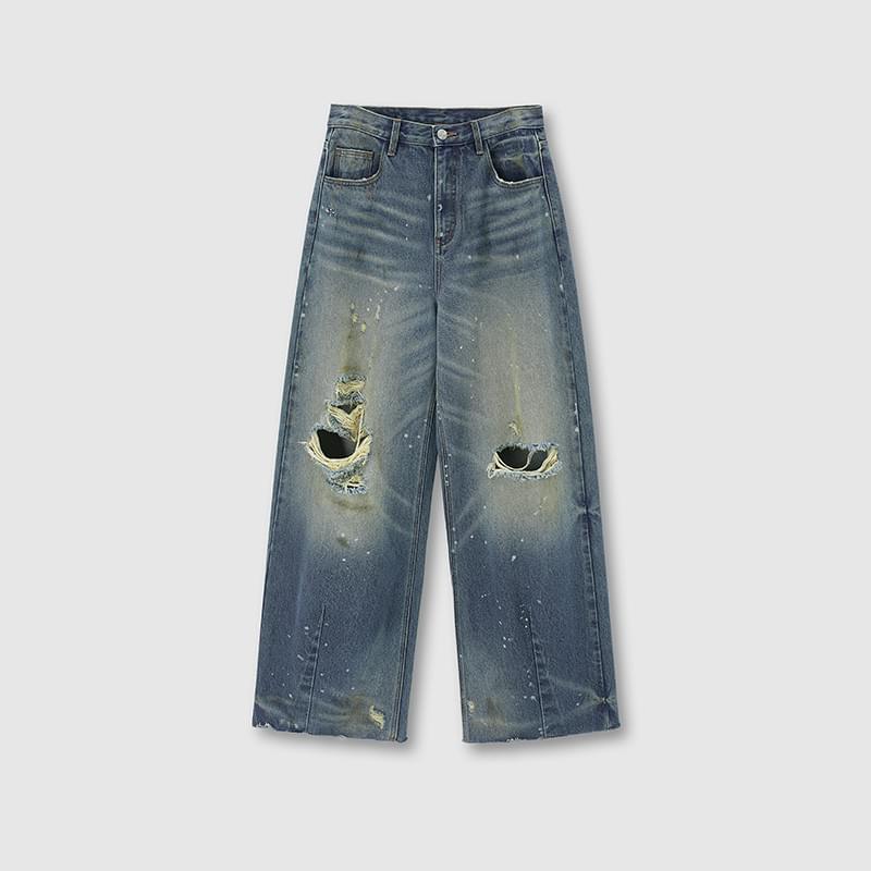 tokokkino「Crevice Shallow Tide」Ripped 028 Denim Pants