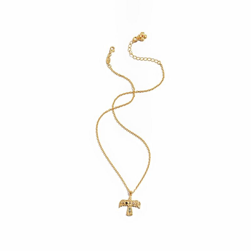 tokokkino 'Tame Ambition' Golden Pin Lion Pendant Short Necklace