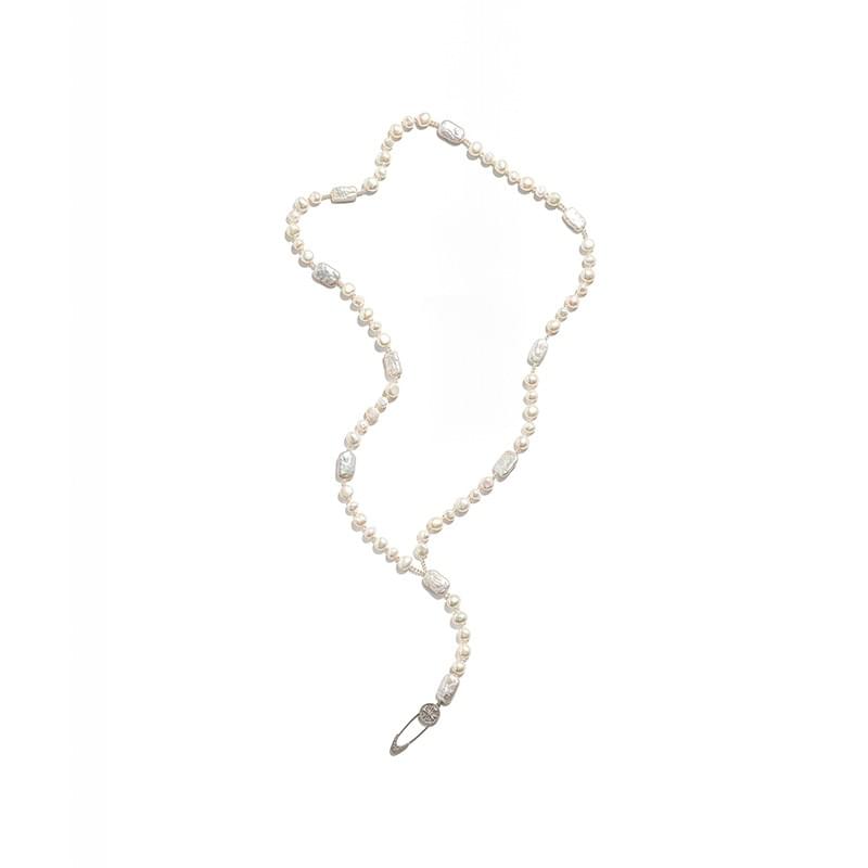 tokokkino 'Industrial Dream' Brooch Baroque Pearl Long Chain