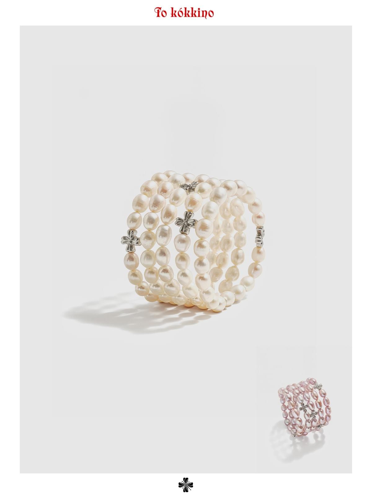 tokokkino「Twined Mist」Layered Pearl Bracelet