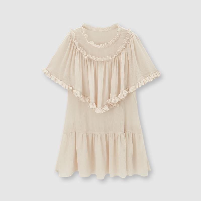 tokokkino「Powder Fog Fall Light」Ruffled Hem Top * Imported Japanese Fabric