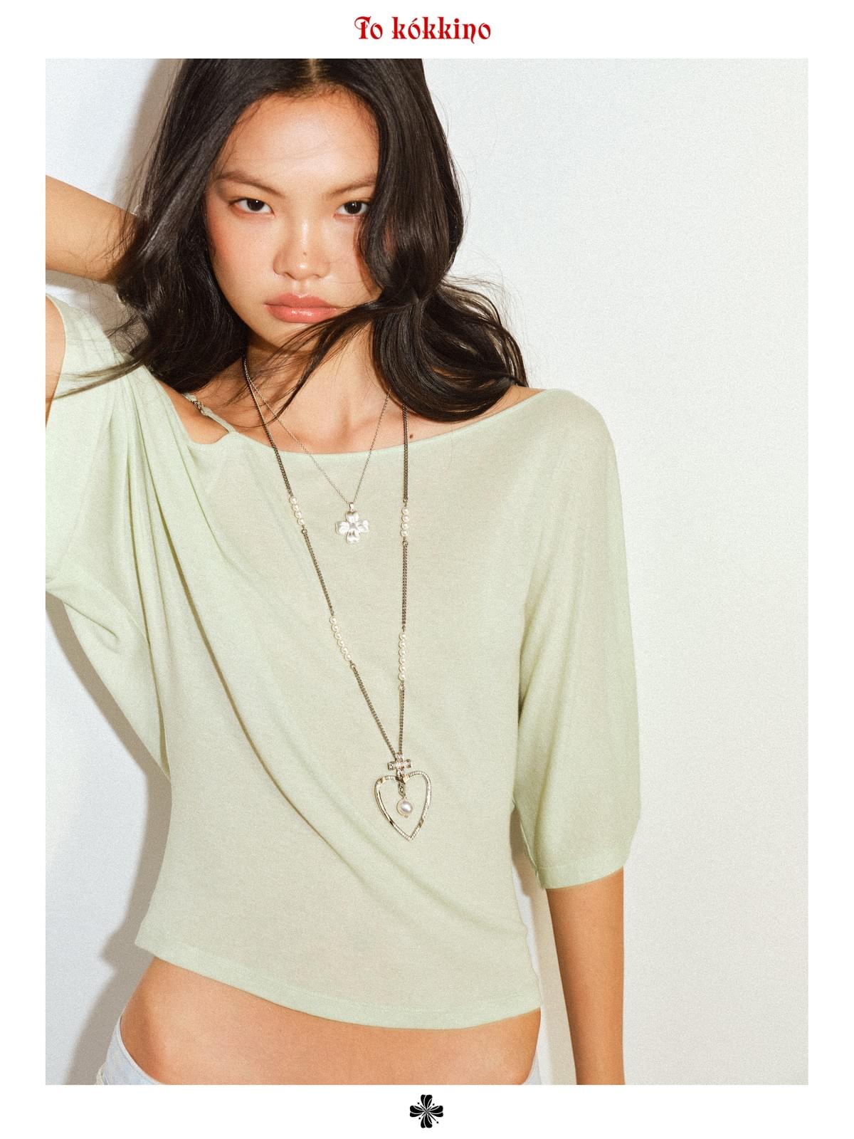 tokokkino「Deviation」Single-Shoulder Wool T-Shirt