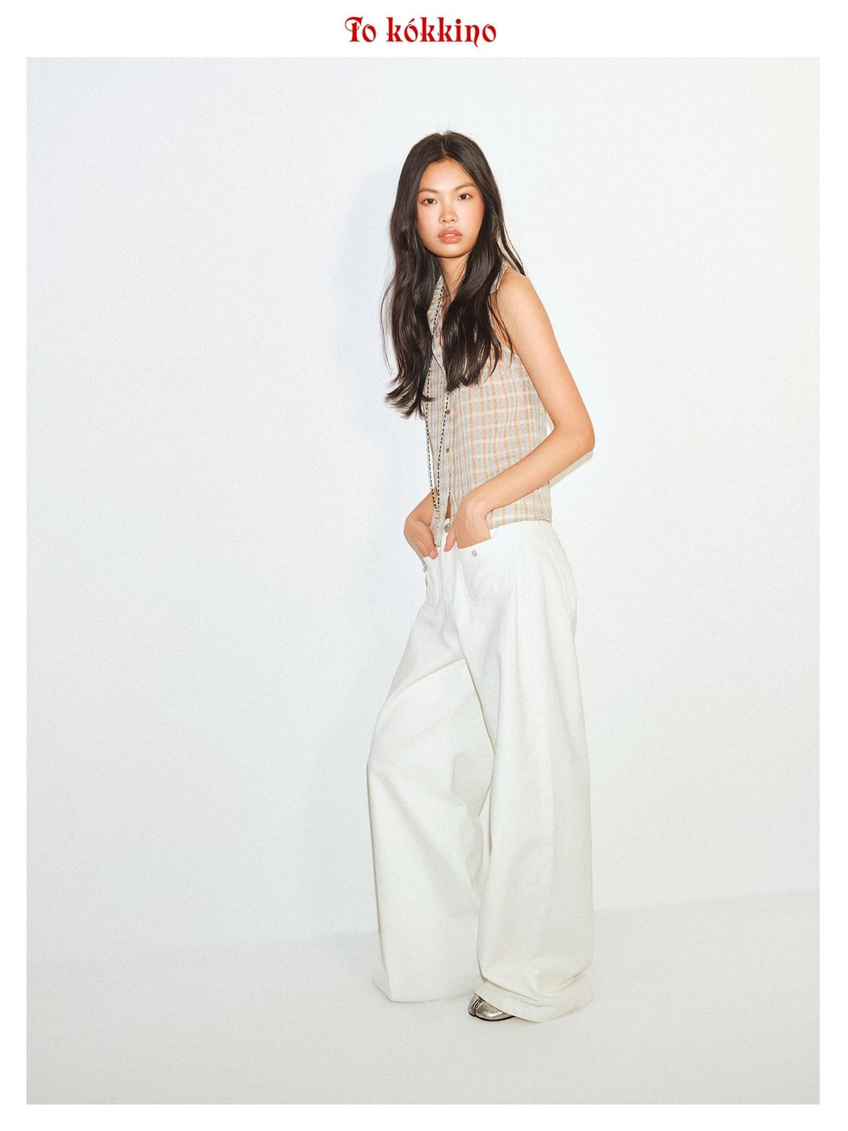 tokokkino「Zero Gravity」Cotton Mid Rise 027 Wide Leg Pants