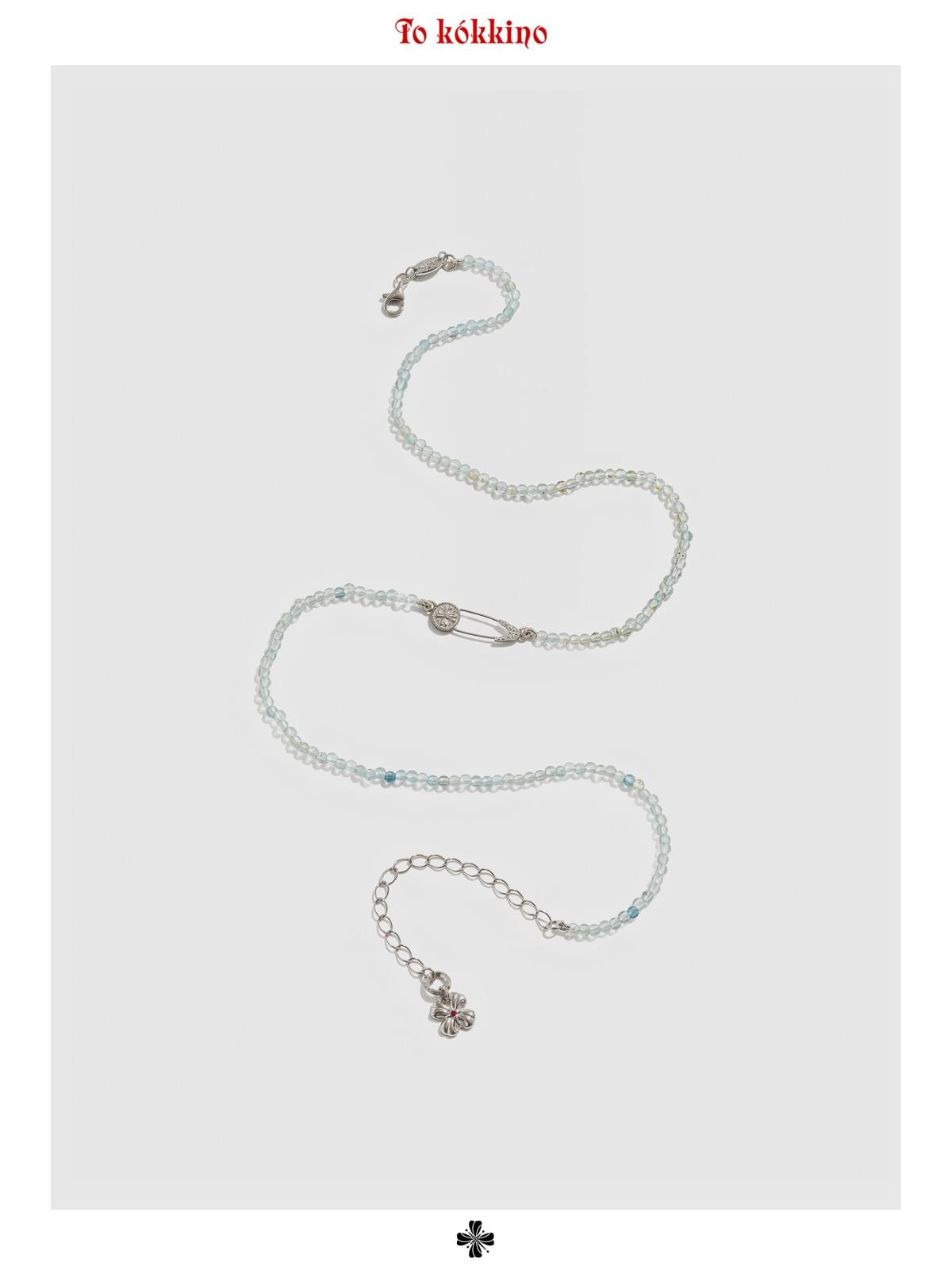 tokokkino 'Edge of the Ebb' Aquamarine 925 Silver Brooch Necklace *Eternal Series