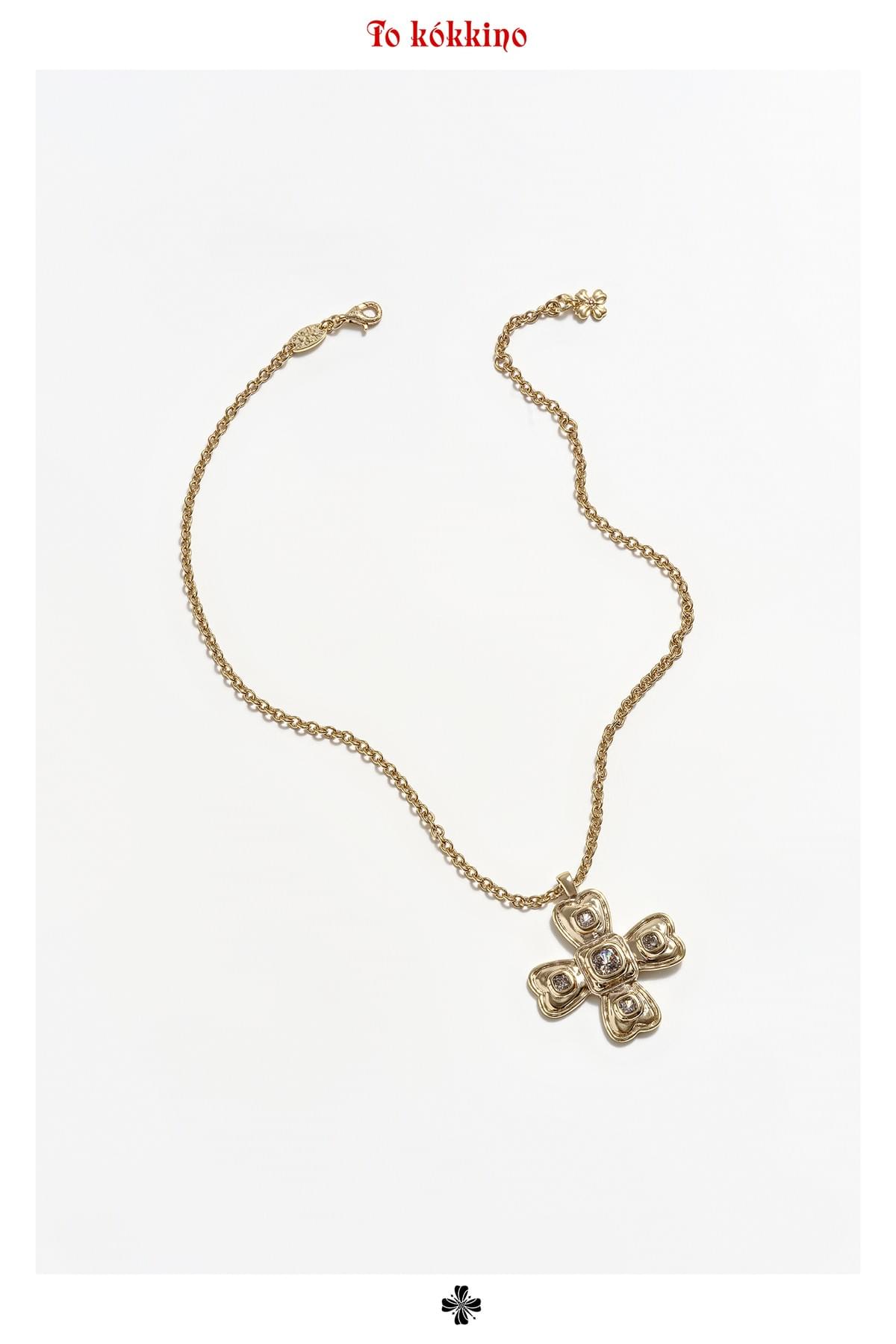 tokokkino* Champagne Gold Mini Four-Sided Bowknot Necklace
