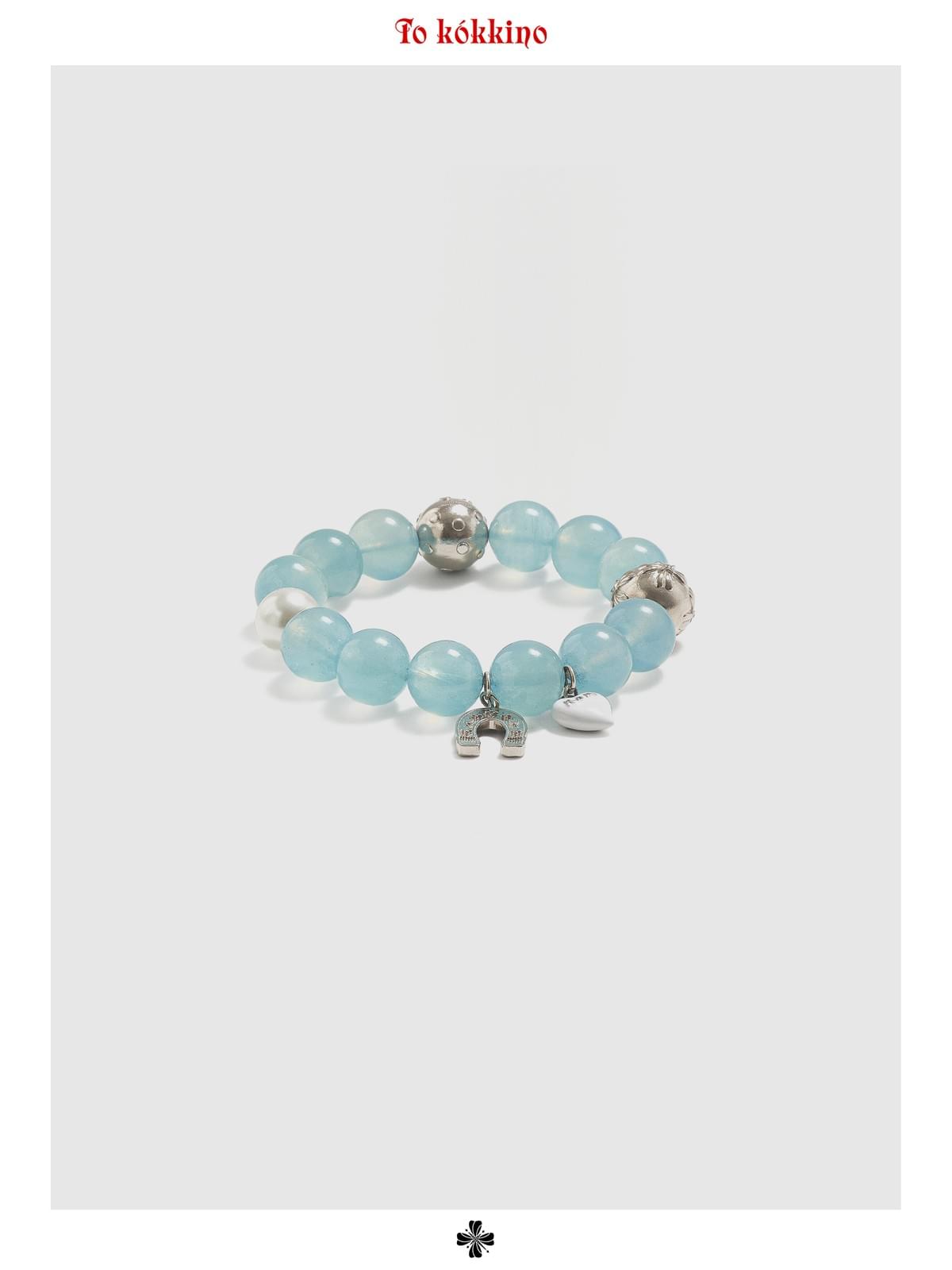 tokokkino「Waves Boundary」Natural Aquamarine 925 Silver Retro Bracelet *Eternal Series