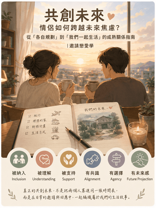 《共創未來》情侶如何跨越未來焦慮?從「各自規劃」到「我們一起生活」的成熟關係指南|邀請戀愛學 《共創未來》情侶如何跨越未來焦慮?從「各自規劃」到「我們一起生活」的成熟關係指南|邀請戀愛學