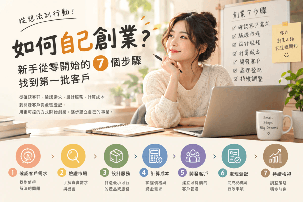 如何自己創業?新手從零開始的 7 個步驟,找到第一批客戶 如何自己創業?新手從零開始的 7 個步驟,找到第一批客戶