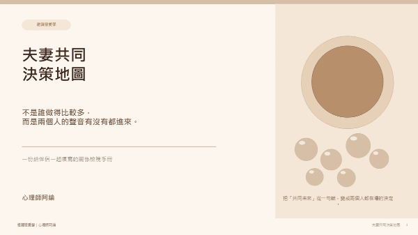 夫妻共同決策地圖|共創未來【邀請戀愛學】 夫妻共同決策地圖|共創未來【邀請戀愛學】