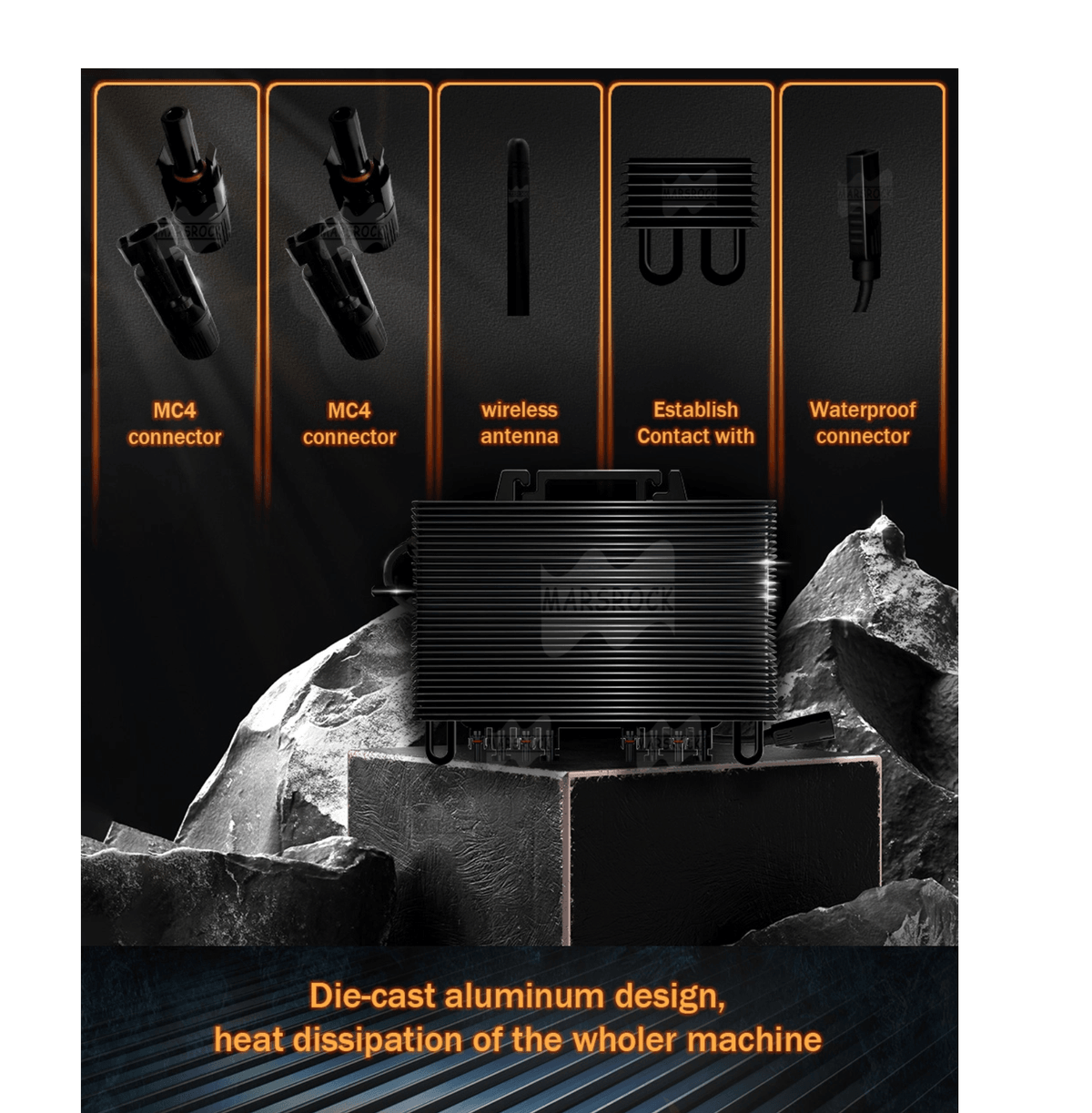 1600W 230V 4MPPTIP67 WiFi MicroinverterSuitable for Balcony System