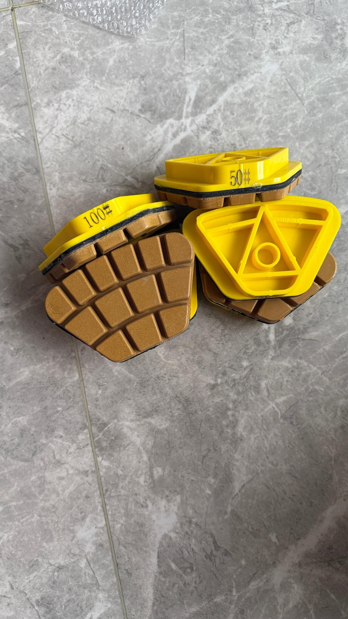 Cassani-type hard diamond polishing pads marked 50 and 100 grit for a customer order to Spain Cassani-type hard diamond polishing pads marked 50 and 100 grit for a customer order to Spain