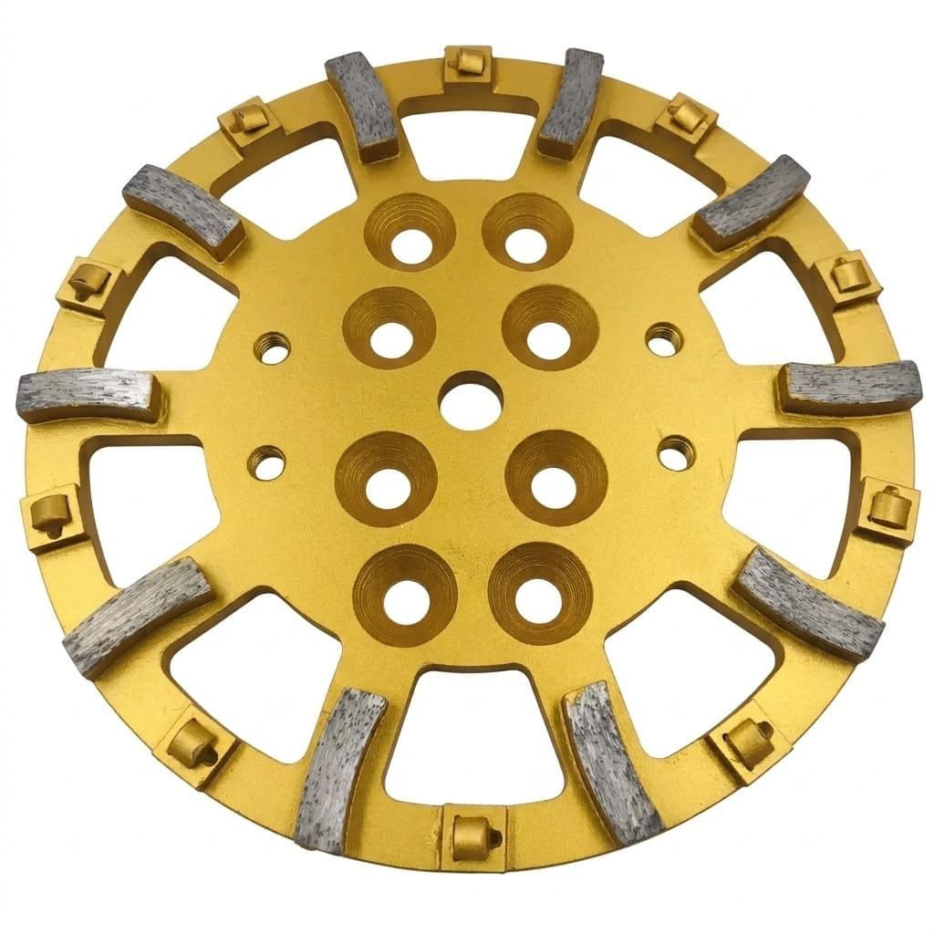 PCD disc with runner bars for controlled epoxy coating and glue removal on concrete floors PCD disc with runner bars for controlled epoxy coating and glue removal on concrete floors