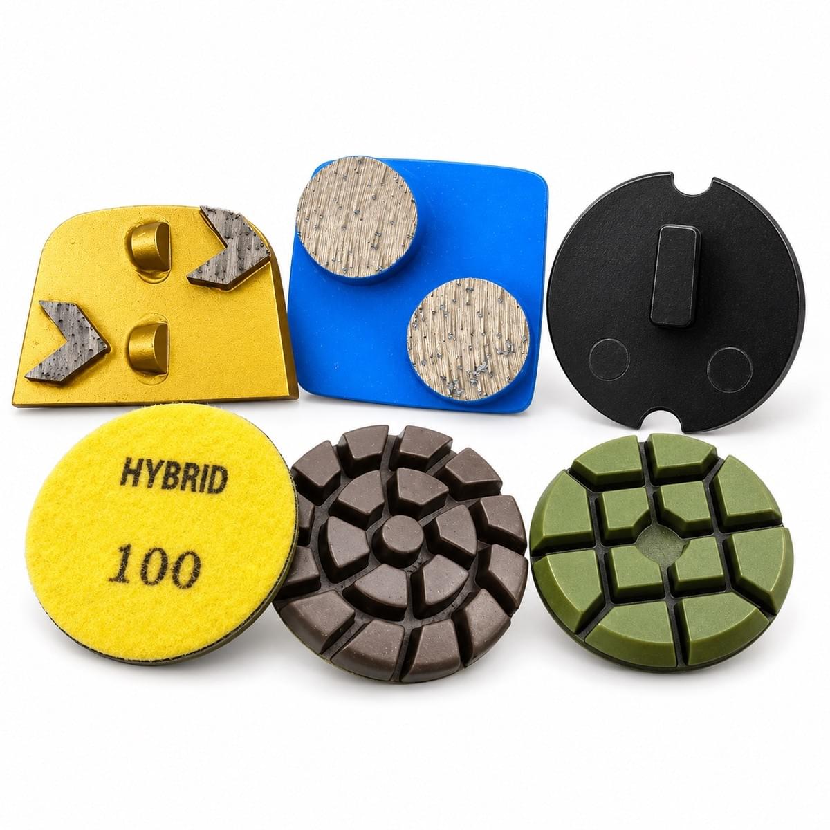 Shop Monkey King concrete tooling: PCD tool, grinding shoe, hybrid pads, polishing pad and adapter plate. Shop Monkey King concrete tooling: PCD tool, grinding shoe, hybrid pads, polishing pad and adapter plate.