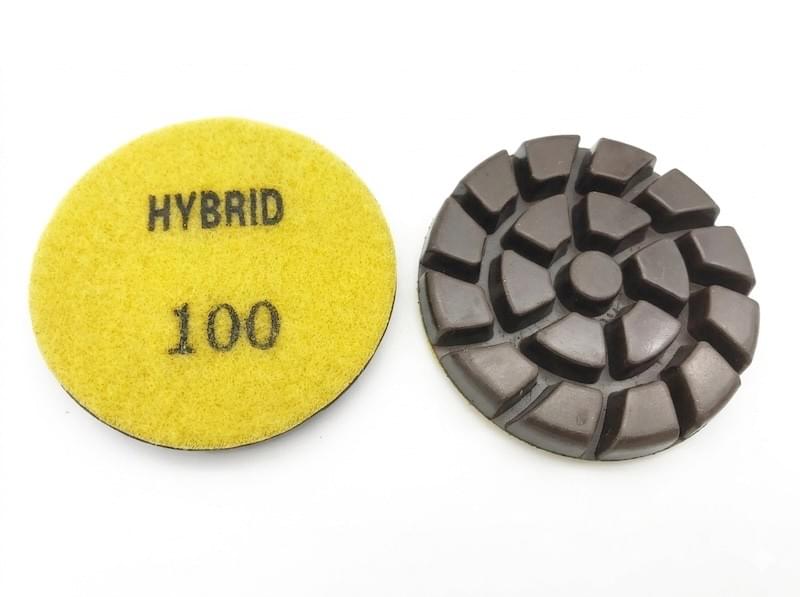 Hybrid transitional diamond pads for concrete floor polishing Hybrid transitional diamond pads for concrete floor polishing