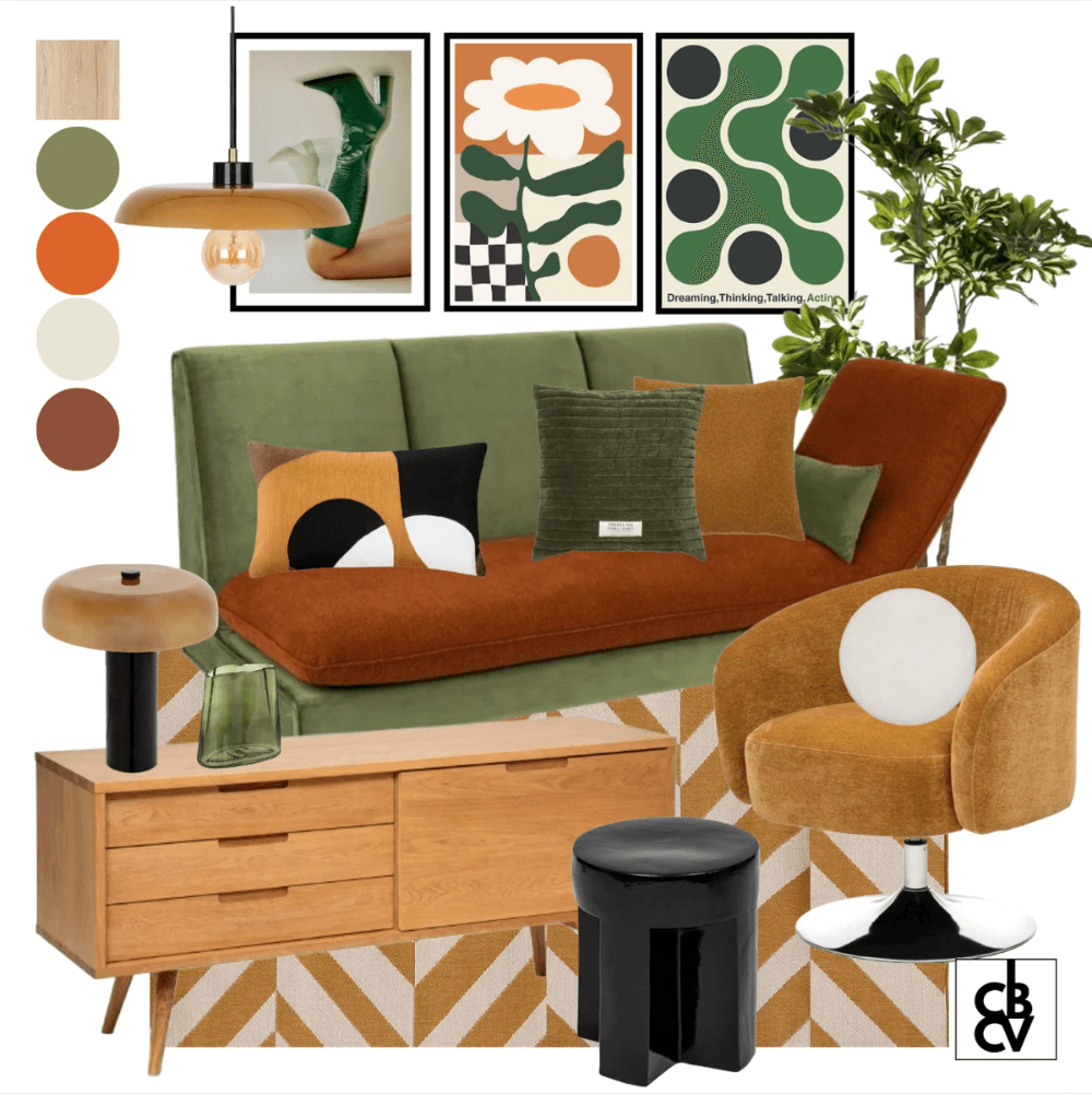 Un pack de mobilier color design avec un canapé bleu, un tapis et une table basse Un pack de mobilier color design avec un canapé bleu, un tapis et une table basse