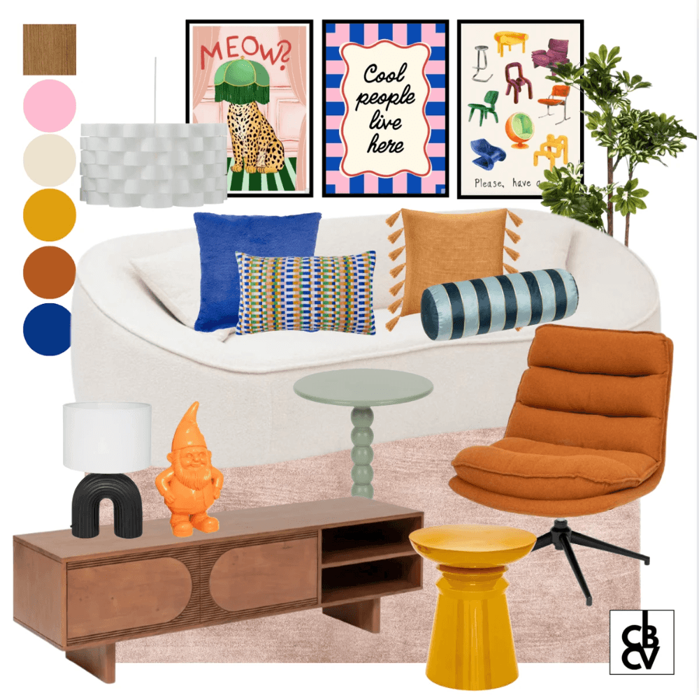 Un pack de meubles design avec un lit et des chevets ainsi que des luminaires Un pack de meubles design avec un lit et des chevets ainsi que des luminaires