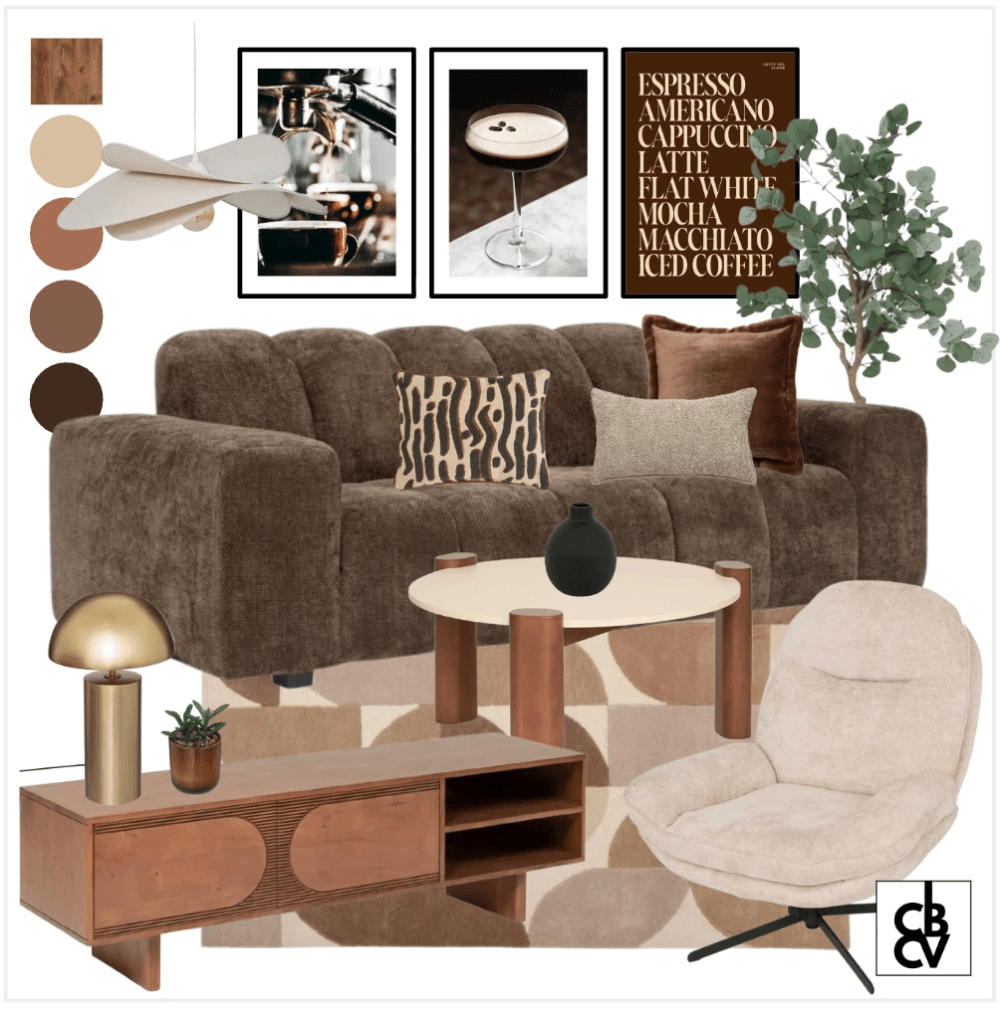 Pack de meubles et décoration classique chic avec un canapé gris, un luminaire doré, et une commode Pack de meubles et décoration classique chic avec un canapé gris, un luminaire doré, et une commode