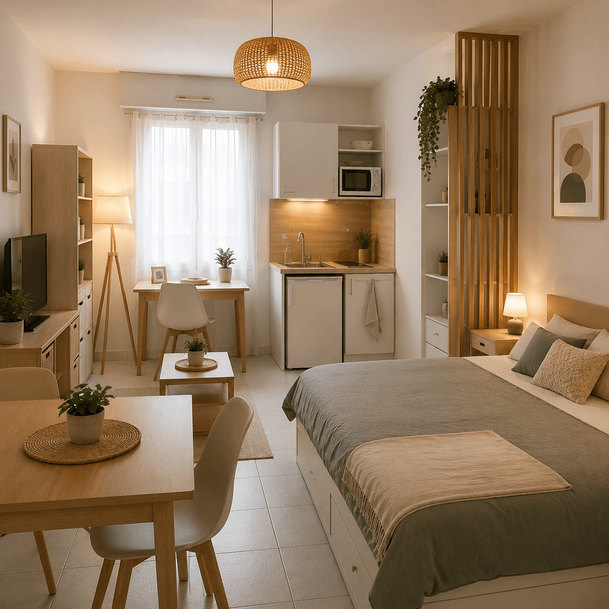 Studio en location après optimisation de l’aménagement, du mobilier et des espaces Studio en location après optimisation de l’aménagement, du mobilier et des espaces