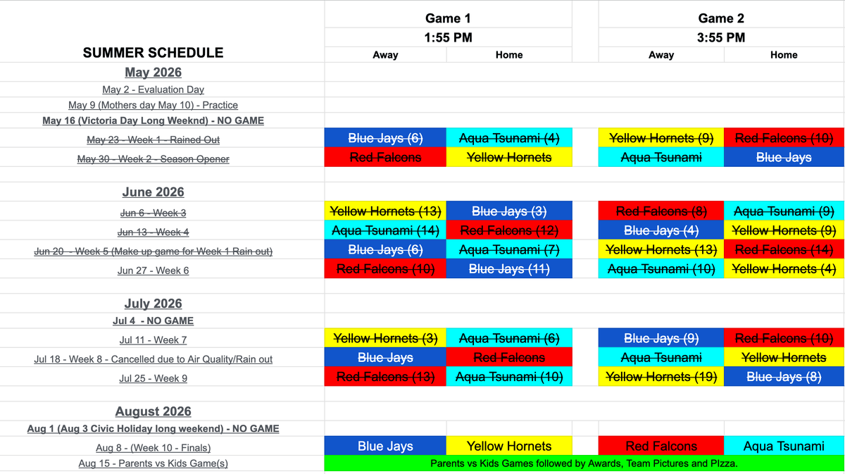 TBB 2026 Schedule TBB 2026 Schedule