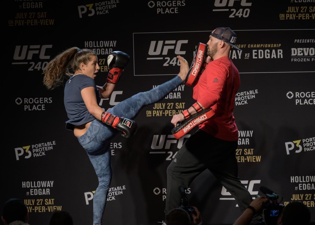 UFC 240 open workout Felicia Spencer press photo 2019 UFC 240 open workout Felicia Spencer press photo 2019