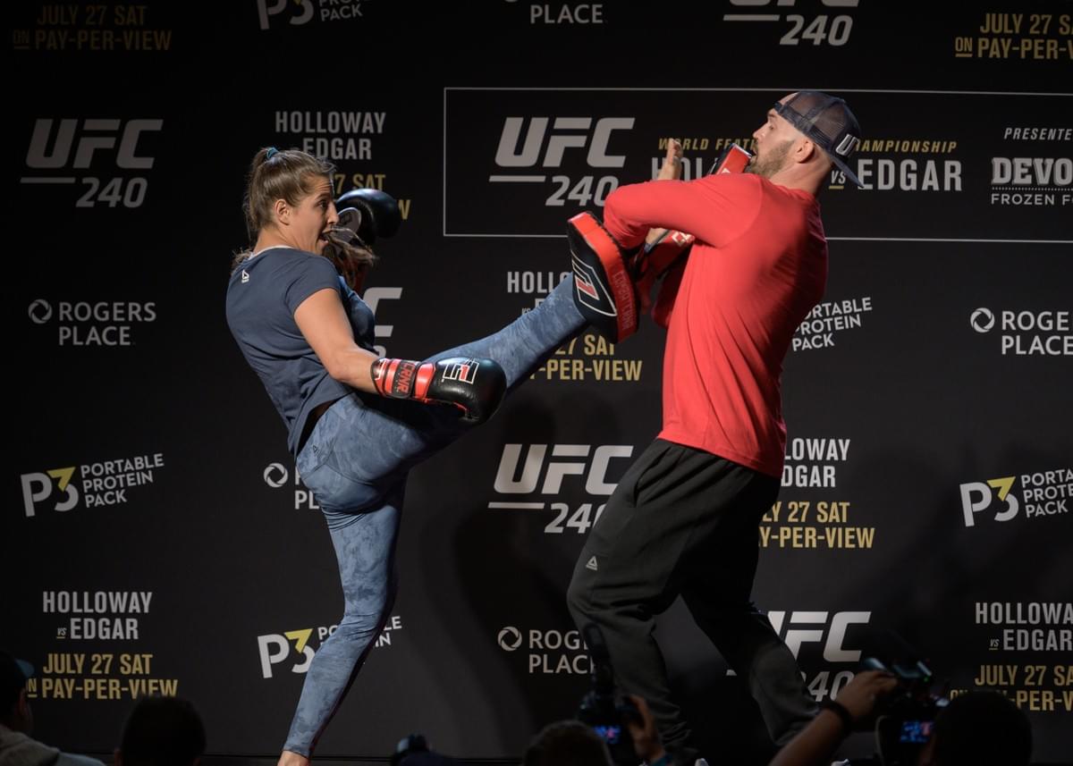 UFC 240 open workout Felicia Spencer press photo 2019 UFC 240 open workout Felicia Spencer press photo 2019