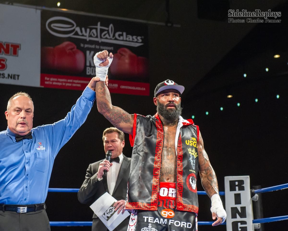 (Above) Ryan "the Real Deal" Ford defeating Orlando Vazquez in the 6th and final round by TKO - Photo Charles Penner (Above) Ryan "the Real Deal" Ford defeating Orlando Vazquez in the 6th and final round by TKO - Photo Charles Penner