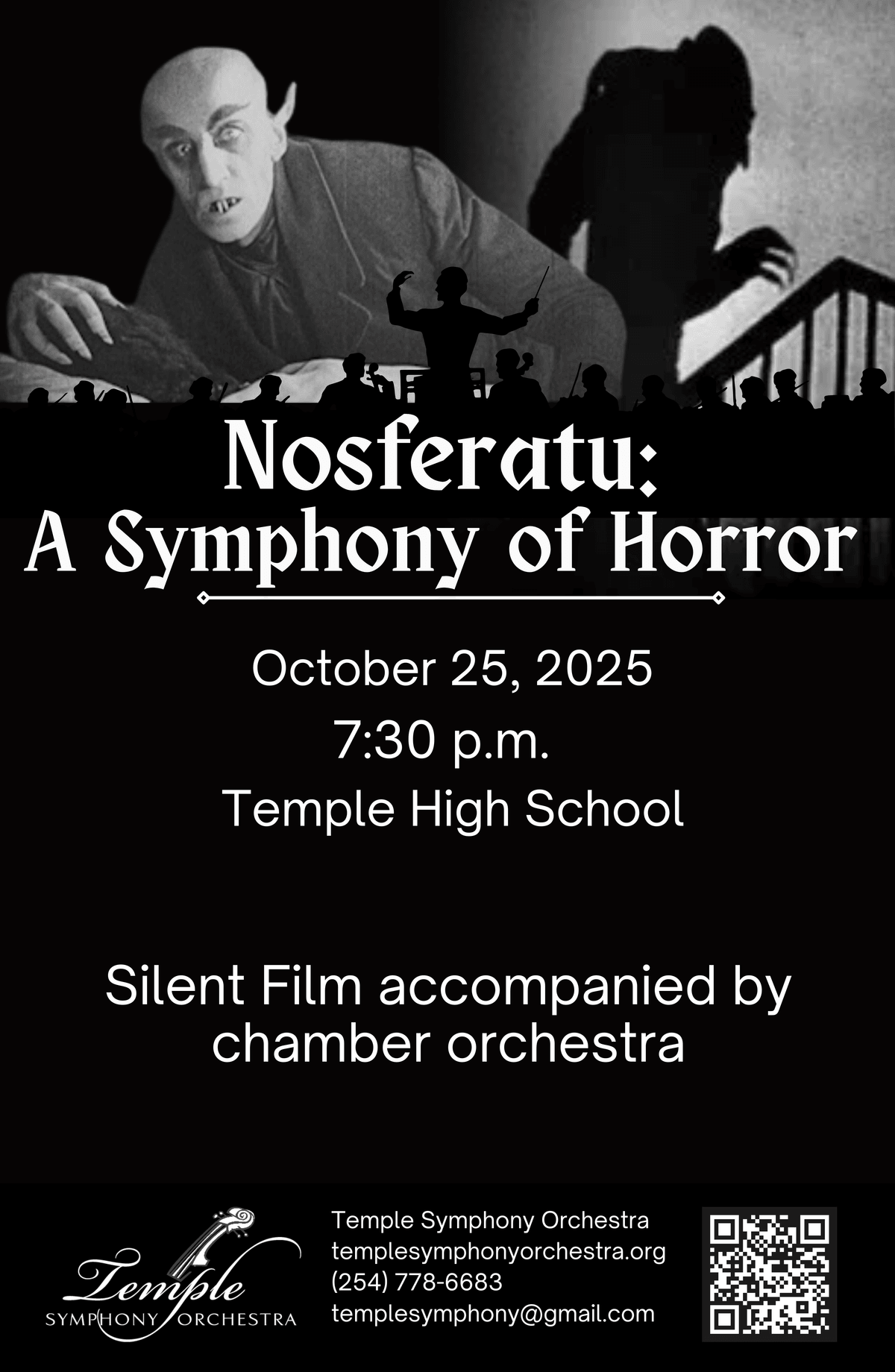 Temple Symphony Orchestra - Oct 25, 2025 Nosferatu: A Symphony of Horror Temple Symphony Orchestra - Oct 25, 2025 Nosferatu: A Symphony of Horror
