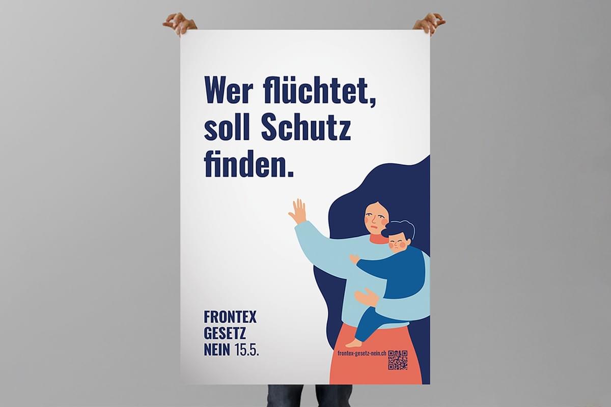 Das Plakat zum Frontex-Referendum Das Plakat zum Frontex-Referendum