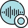 Microphone icon symbolizing studio or remote audio recording, voiceover capture, and session direction. Microphone icon symbolizing studio or remote audio recording, voiceover capture, and session direction.