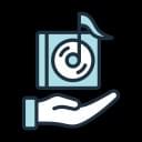 Speaker or export file icon representing final mastering and optimized exports for Spotify, YouTube, TikTok, and more. Speaker or export file icon representing final mastering and optimized exports for Spotify, YouTube, TikTok, and more.