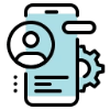 Smartphone icon for responsive, mobile-optimized website performance Smartphone icon for responsive, mobile-optimized website performance