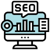 Search icon representing SEO-optimized site structure from day one Search icon representing SEO-optimized site structure from day one