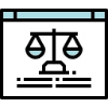 Icon of a laptop screen showing a legal website layout Icon of a laptop screen showing a legal website layout