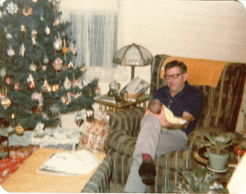 December 24, 1975 - My first Christmas. I was 4 days old with Grandpa December 24, 1975 - My first Christmas. I was 4 days old with Grandpa