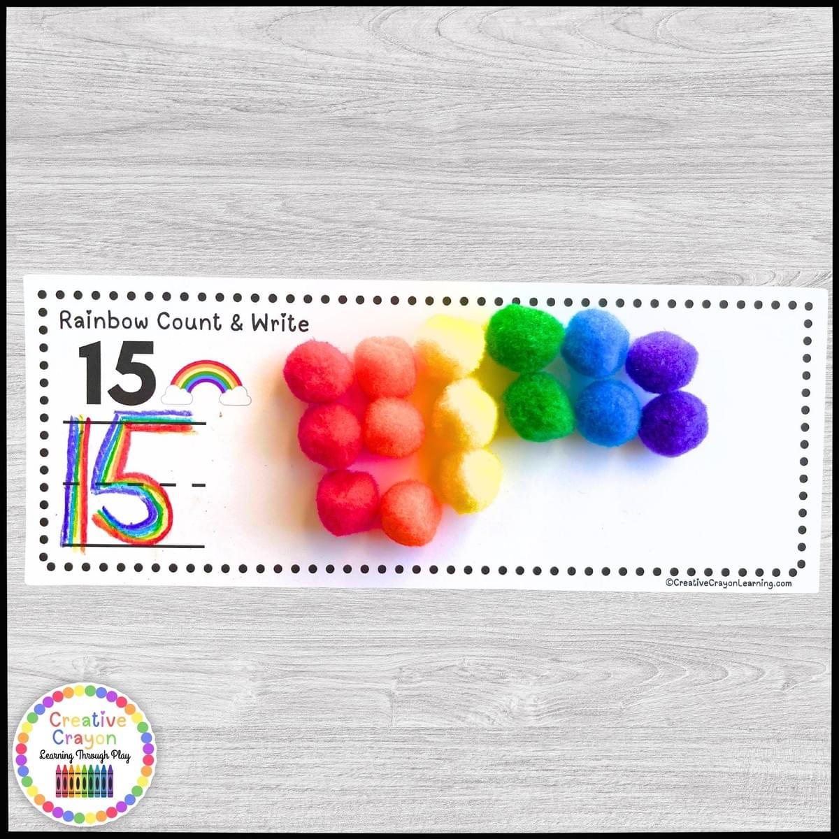 Counting and number writing math center for kindergarten with rainbow erasers and themed cards. Counting and number writing math center for kindergarten with rainbow erasers and themed cards.