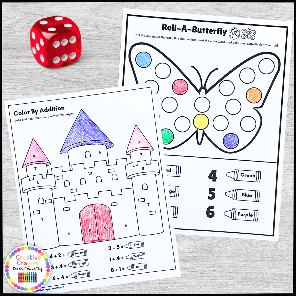 Printable summer math review for kindergarten featuring counting, addition, one more/one less, and color-by-number activities. Printable summer math review for kindergarten featuring counting, addition, one more/one less, and color-by-number activities.