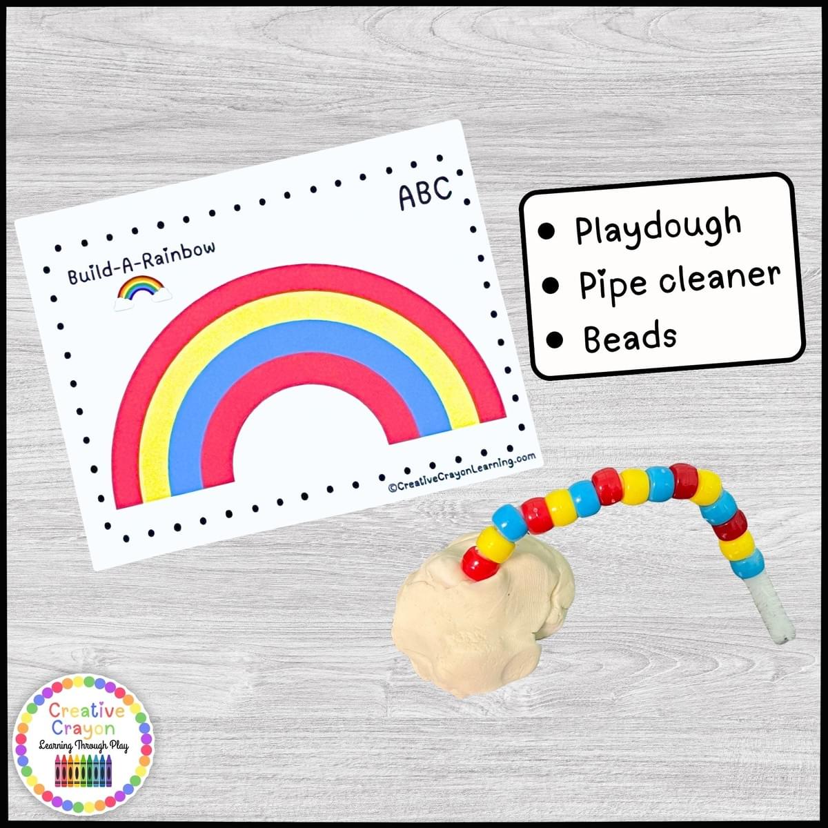 Patterning math and fine motor center for kindergarten using rainbow beads and pipe cleaners Patterning math and fine motor center for kindergarten using rainbow beads and pipe cleaners