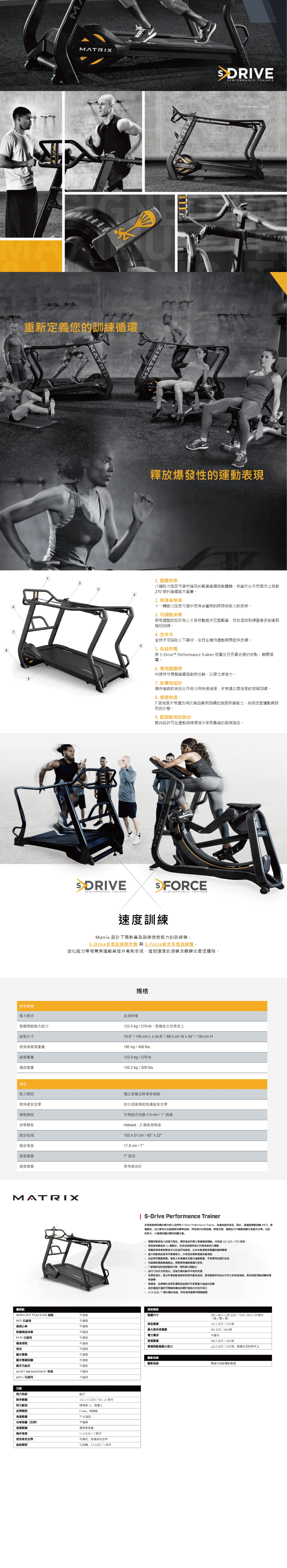 Matrix 專業商用多重訓練跑步機|無動力跑步機 S-Drive