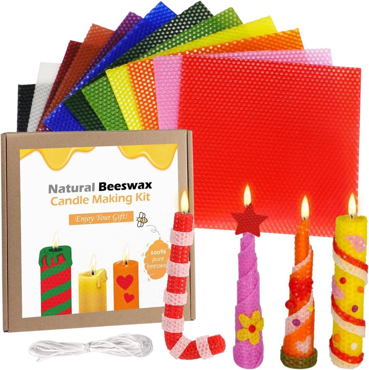 Children's Beeswax Candle Making Kit - Natural Candle Making Kit, Classic Color