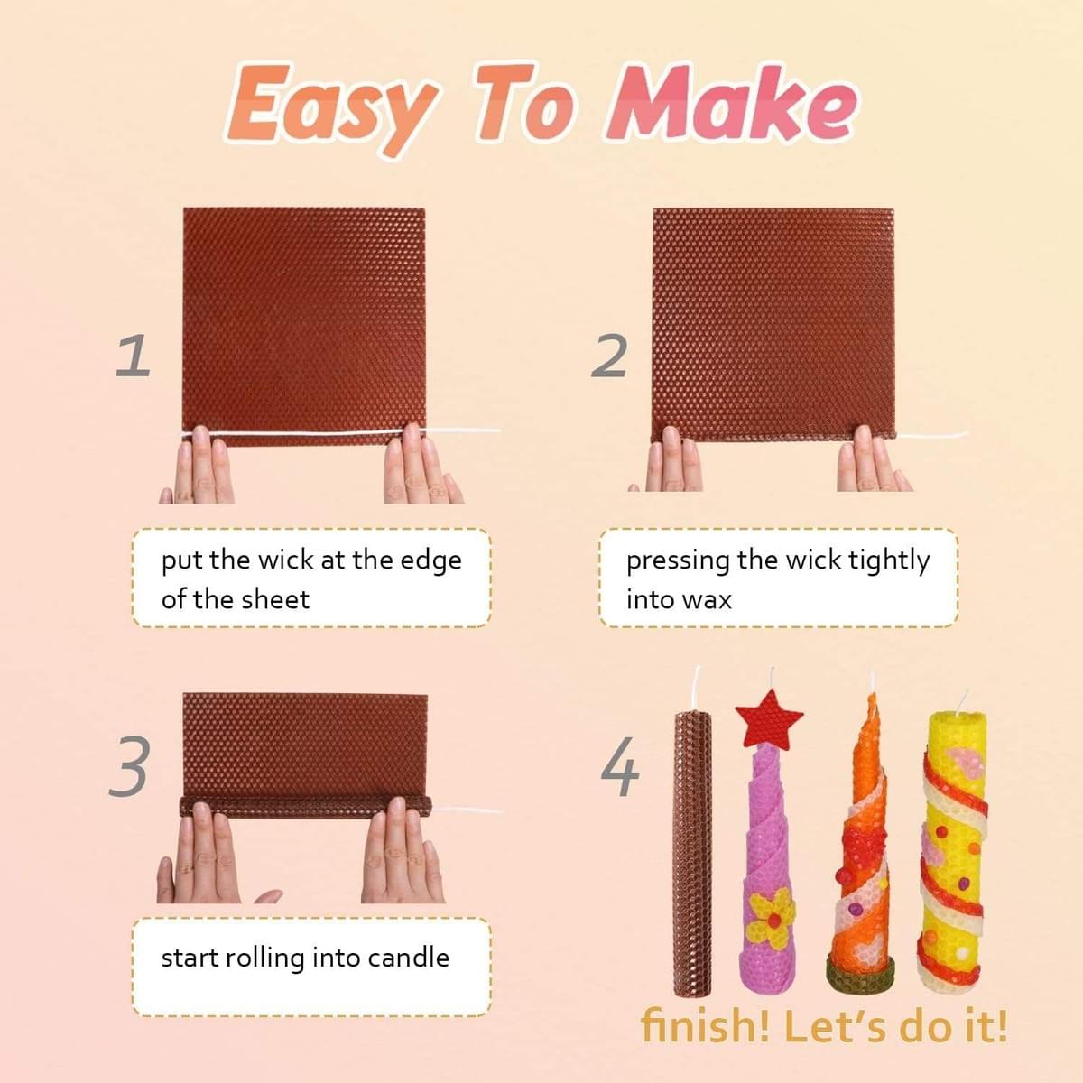 Children's Beeswax Candle Making Kit - Natural Candle Making Kit, Classic Color